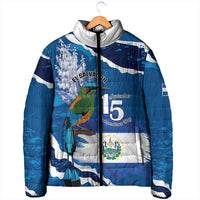 Personalized El Salvador Turquoise Browed Motmot Padded Jacket Happy Independence Day