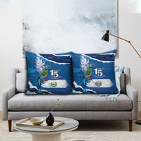 El Salvador Turquoise Browed Motmot Pillow Cover Happy Independence Day
