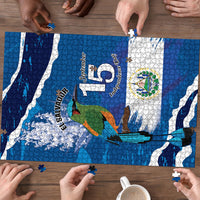 El Salvador Turquoise Browed Motmot Puzzle Happy Independence Day