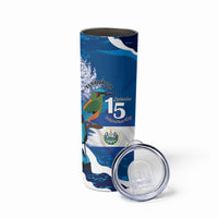 Personalized El Salvador Turquoise Browed Motmot Skinny Tumbler Happy Independence Day
