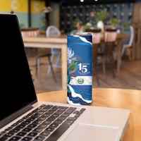 Personalized El Salvador Turquoise Browed Motmot Skinny Tumbler Happy Independence Day