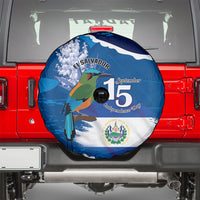 El Salvador Turquoise Browed Motmot Spare Tire Cover Happy Independence Day