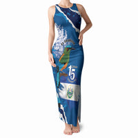 Personalized El Salvador Turquoise Browed Motmot Tank Maxi Dress Happy Independence Day