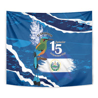 El Salvador Turquoise Browed Motmot Tapestry Happy Independence Day