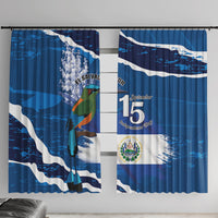 El Salvador Turquoise Browed Motmot Window Curtain Happy Independence Day