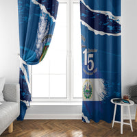 El Salvador Turquoise Browed Motmot Window Curtain Happy Independence Day