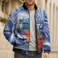 Personalized Honduras Scarlet Macaw Bomber Puffer Jacket Happy Independence Day