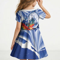 Personalized Honduras Scarlet Macaw Kid Short Sleeve Dress Happy Independence Day