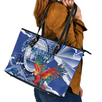 Honduras Scarlet Macaw Leather Tote Bag Happy Independence Day