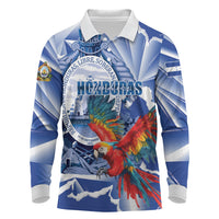 Personalized Honduras Scarlet Macaw Long Sleeve Polo Shirt Happy Independence Day