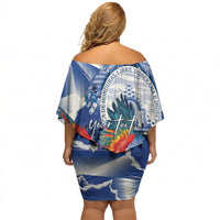 Personalized Honduras Scarlet Macaw Off Shoulder Short Dress Happy Independence Day
