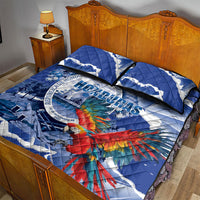 Honduras Scarlet Macaw Quilt Bed Set Happy Independence Day