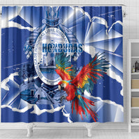 Honduras Scarlet Macaw Shower Curtain Happy Independence Day