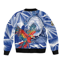 Personalized Honduras Scarlet Macaw Sleeve Zip Bomber Jacket Happy Independence Day