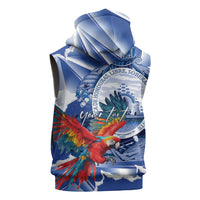 Personalized Honduras Scarlet Macaw Sleeveless Hoodie Happy Independence Day