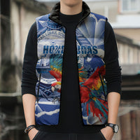 Personalized Honduras Scarlet Macaw Sleeveless Puffer Jacket Happy Independence Day