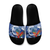 Honduras Scarlet Macaw Slide Sandals Happy Independence Day