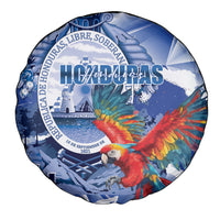 Honduras Scarlet Macaw Spare Tire Cover Happy Independence Day
