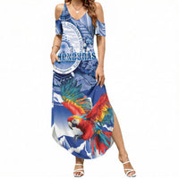 Personalized Honduras Scarlet Macaw Summer Maxi Dress Happy Independence Day