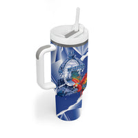 Personalized Honduras Scarlet Macaw Tumbler With Handle Happy Independence Day