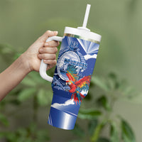 Personalized Honduras Scarlet Macaw Tumbler With Handle Happy Independence Day