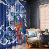 Honduras Scarlet Macaw Window Curtain Happy Independence Day