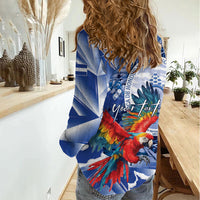 Personalized Honduras Scarlet Macaw Women Casual Shirt Happy Independence Day