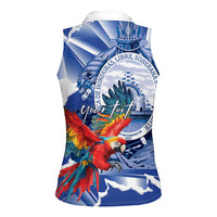 Personalized Honduras Scarlet Macaw Women Sleeveless Polo Shirt Happy Independence Day