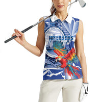 Personalized Honduras Scarlet Macaw Women Sleeveless Polo Shirt Happy Independence Day