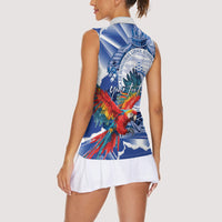 Personalized Honduras Scarlet Macaw Women Sleeveless Polo Shirt Happy Independence Day