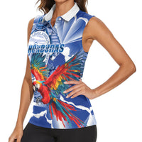 Personalized Honduras Scarlet Macaw Women Sleeveless Polo Shirt Happy Independence Day