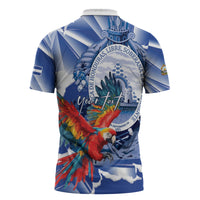 Personalized Honduras Scarlet Macaw Zipper Polo Shirt Happy Independence Day