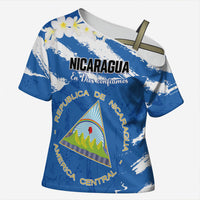 Personalized Nicaragua Sacuanjoche Cross Shoulder Shirt Happy Independence Day