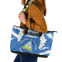Nicaragua Sacuanjoche Leather Tote Bag Happy Independence Day