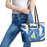 Nicaragua Sacuanjoche Leather Tote Bag Happy Independence Day