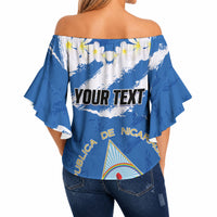Personalized Nicaragua Sacuanjoche Off Shoulder Wrap Waist Top Happy Independence Day