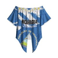Personalized Nicaragua Sacuanjoche Off Shoulder Wrap Waist Top Happy Independence Day