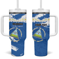 Personalized Nicaragua Sacuanjoche Tumbler With Handle Happy Independence Day