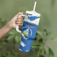 Personalized Nicaragua Sacuanjoche Tumbler With Handle Happy Independence Day