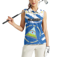 Personalized Nicaragua Sacuanjoche Women Sleeveless Polo Shirt Happy Independence Day