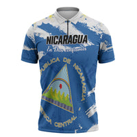 Personalized Nicaragua Sacuanjoche Zipper Polo Shirt Happy Independence Day