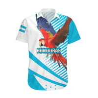 Personalised Honduras Hawaiian Shirt Coat Of Arms With Scarlet Macaw - Wonder Print Shop