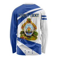 Personalised Honduras Independence Day Long Sleeve Shirt Map With Coat Of Arms LT01