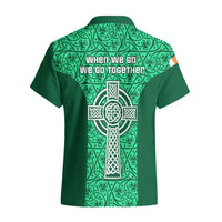 Ireland Rugby Hawaiian Shirt Irish Celtic Cross Mix Shamrock Pattern - Wonder Print Shop