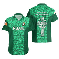 Ireland Rugby Hawaiian Shirt Irish Celtic Cross Mix Shamrock Pattern - Wonder Print Shop