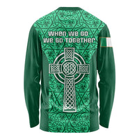 Ireland Rugby Long Sleeve Shirt Irish Celtic Cross Mix Shamrock Pattern LT01
