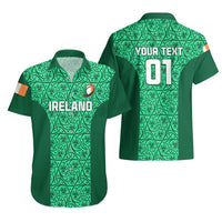 Custom Ireland Rugby Hawaiian Shirt Irish Celtic Cross Mix Shamrock Pattern - Wonder Print Shop