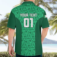 Custom Ireland Rugby Hawaiian Shirt Irish Celtic Cross Mix Shamrock Pattern - Wonder Print Shop