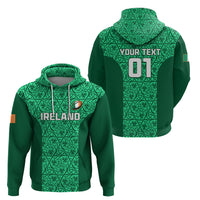 Custom Ireland Rugby Hoodie Irish Celtic Cross Mix Shamrock Pattern - Wonder Print Shop