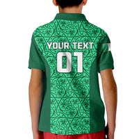 Custom Ireland Rugby Kid Polo Shirt Irish Celtic Cross Mix Shamrock Pattern - Wonder Print Shop
